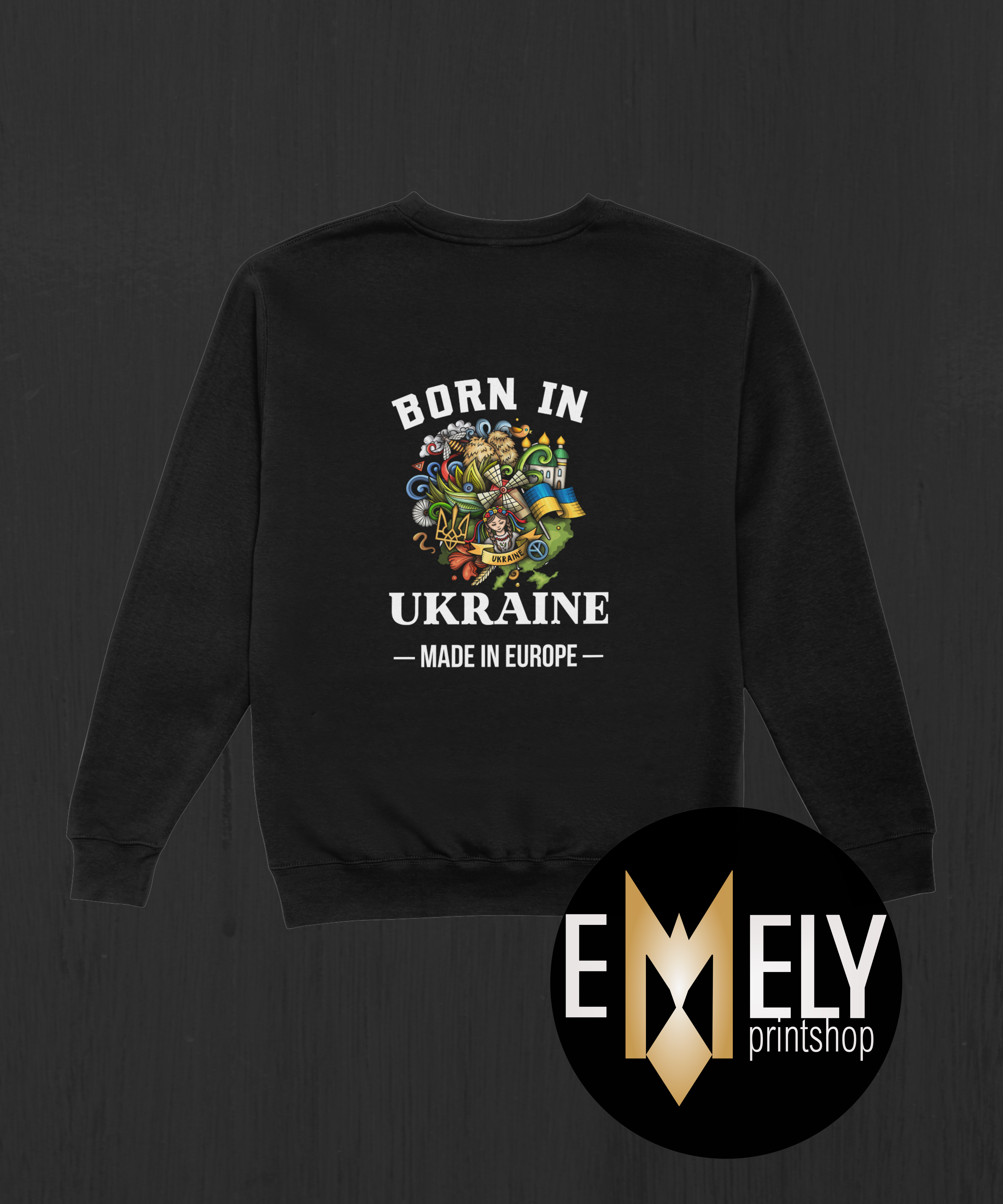 BORN IN UKRAINE – MADE IN EUROPE | Ukrainian Pride Hoodie