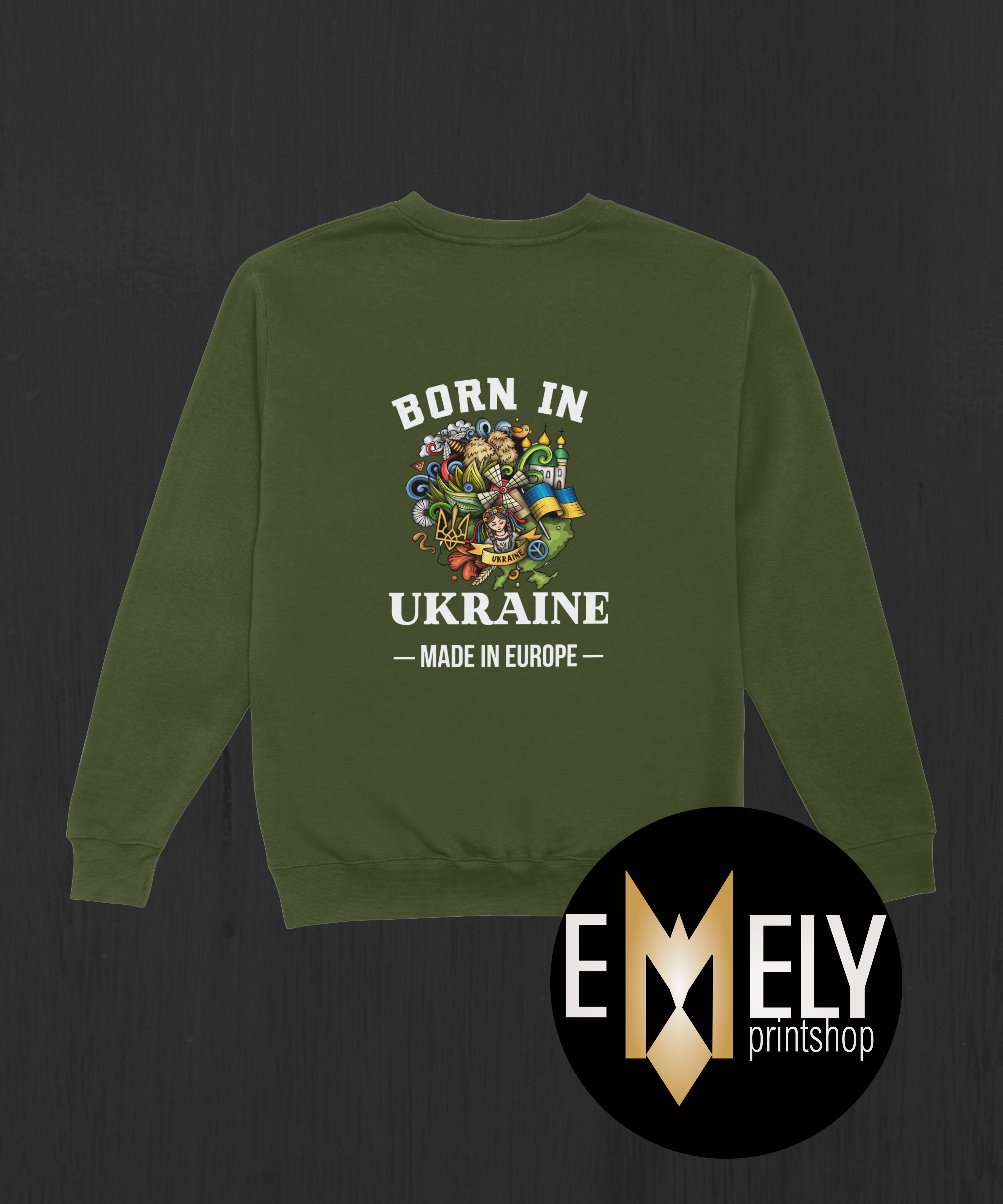 BORN IN UKRAINE – MADE IN EUROPE | Ukrainian Pride Hoodie