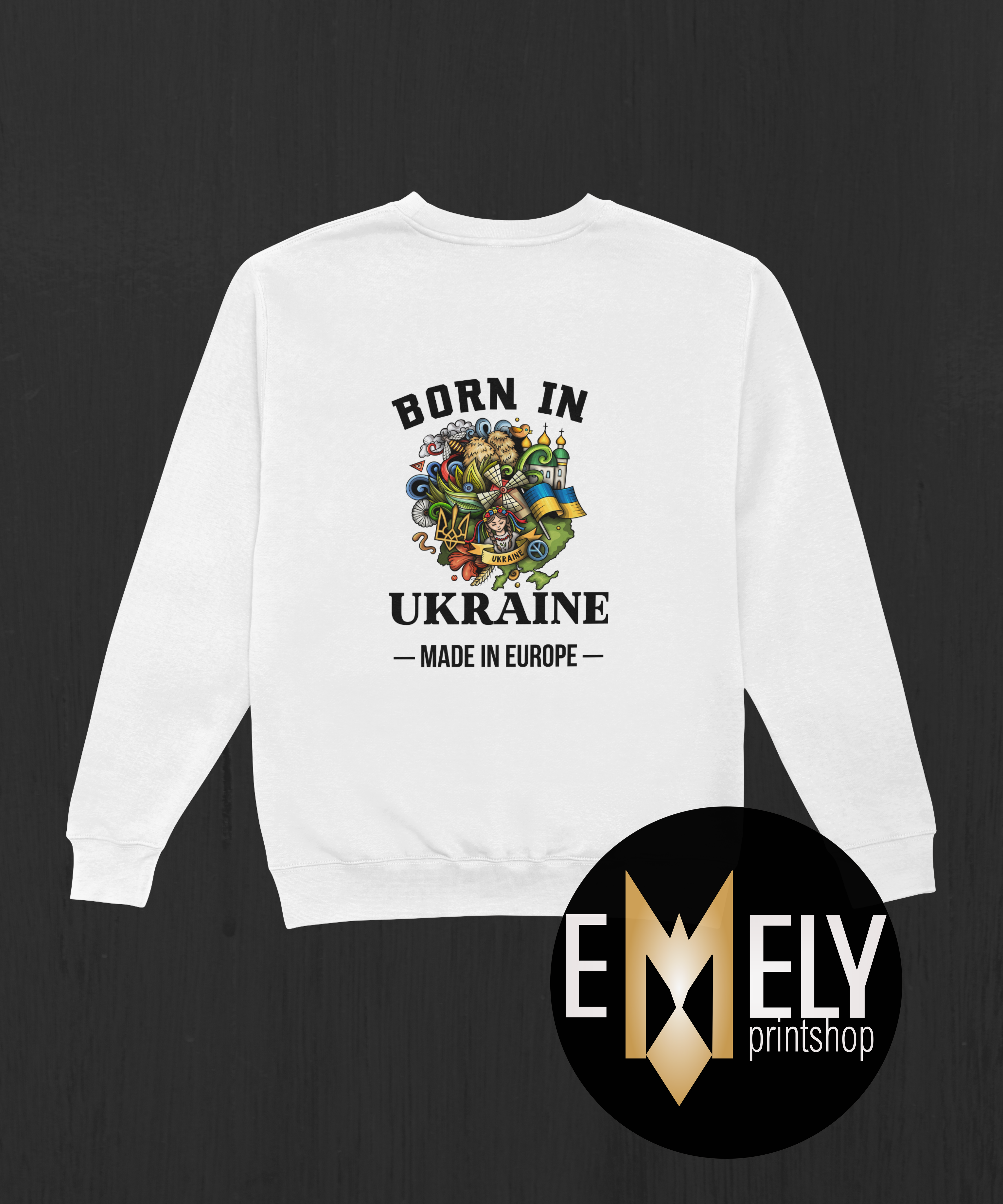 BORN IN UKRAINE – MADE IN EUROPE | Ukrainian Pride Hoodie